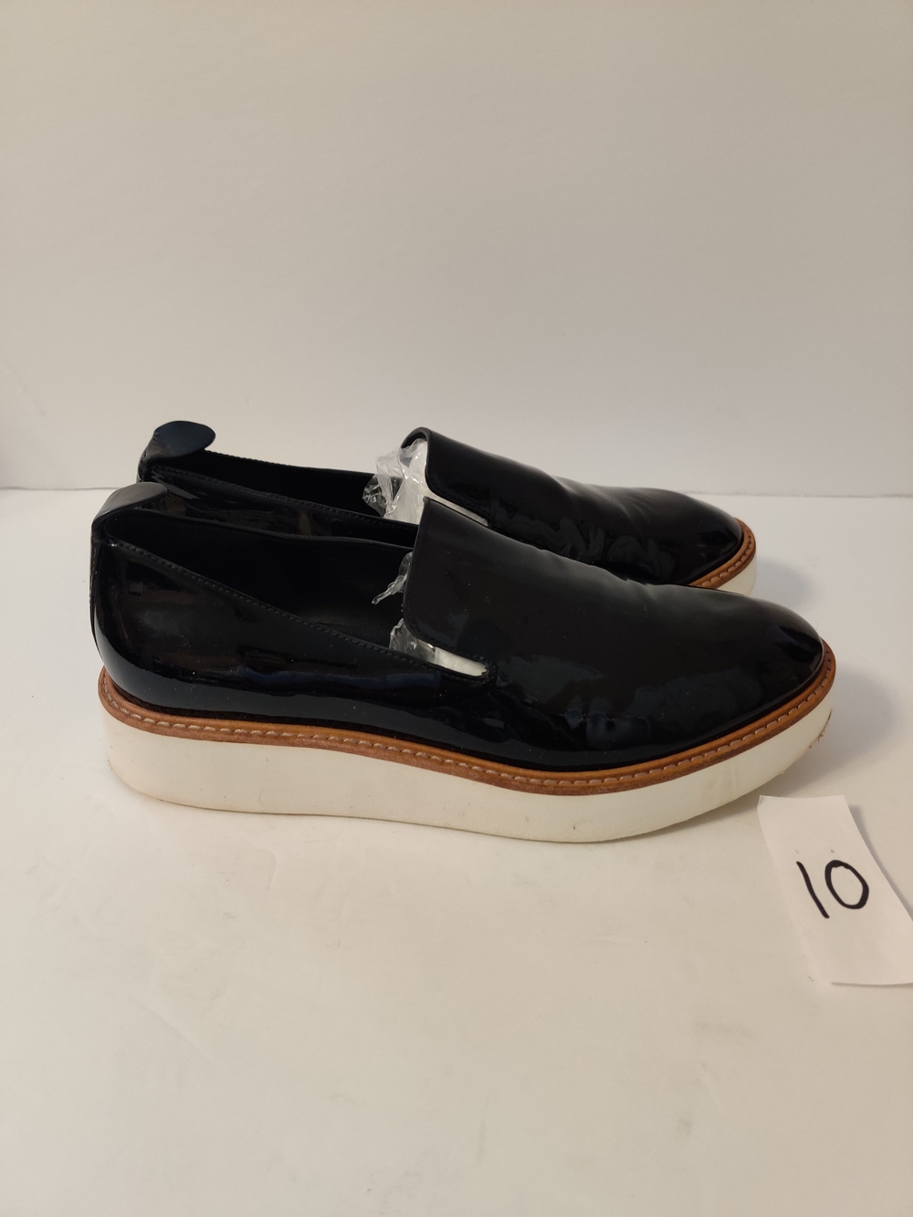 Vince Black Patent leather Platform Slip-On Loafers 7